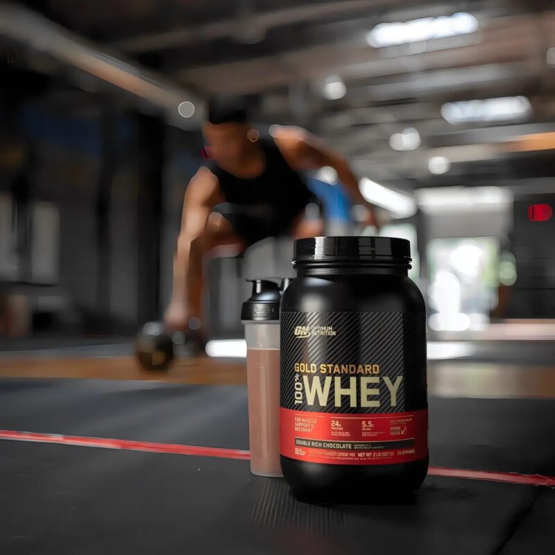 Whey Protein Gold Standard 100% Sabor Sorvete De Baunilha Pote Com 907g Optimum Nutrition